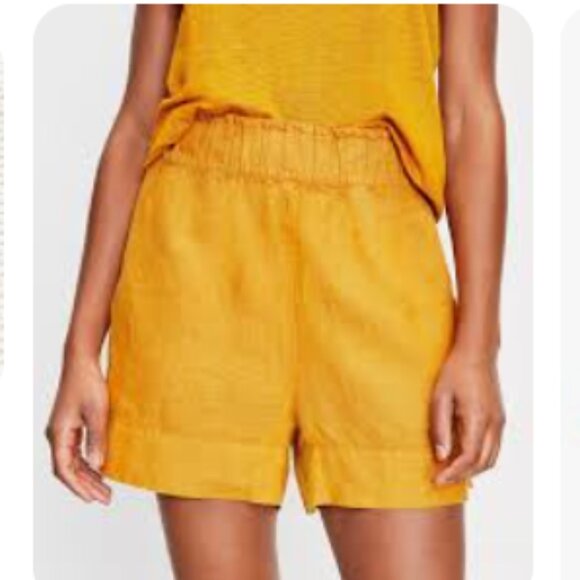 Lou & Grey 100% Linen High-Waisted Pull-On Shorts –‎ XS Brick Orange - Picture 4 of 12